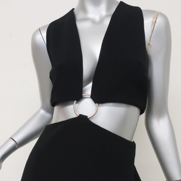 Cinq a Sept Everest Gown Black Crepe Size 12 - Picture 2 of 5